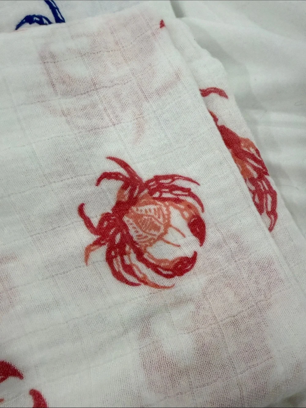 Coastal Crab , Oyster Muslin receiving blankets